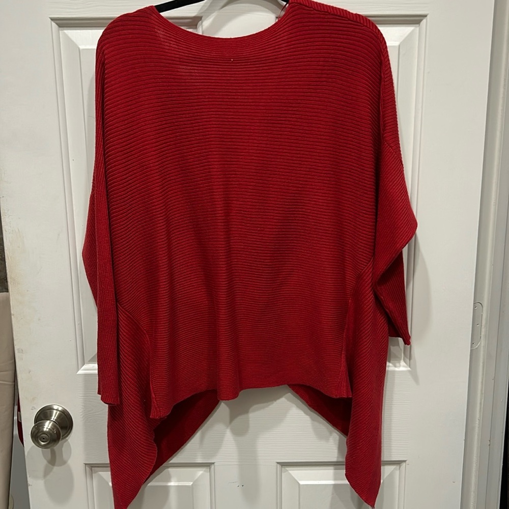 Tie back red sweater